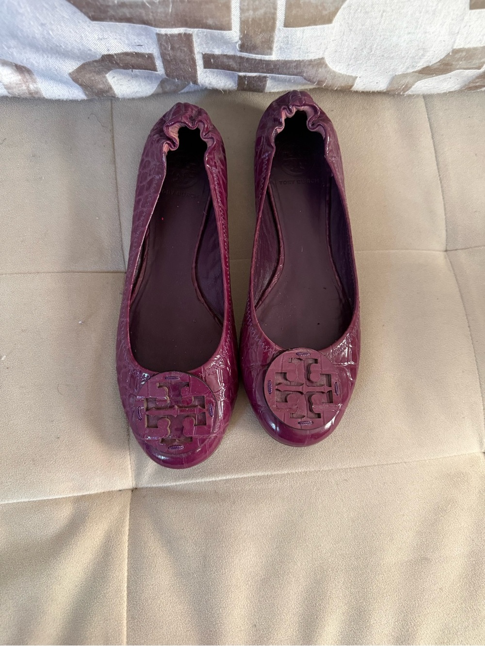 Tory Burch Purple Patent Leather Ballet Flats